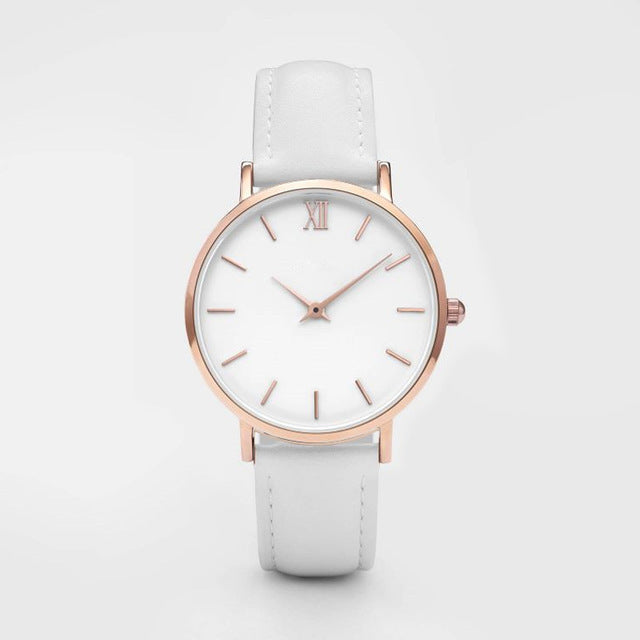 Fashion Women’s Leather Quartz Watch – Ellipse Dial
