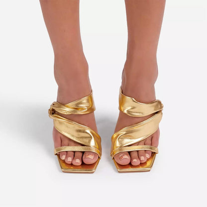 Black Square Toe Flip Flops High Heel Sandals Women Stiletto Foreign Trade Shoes AliExpress Party Slippers Wish Amazon