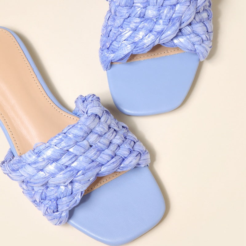One-legged Sandals And Slippers Candy Color Women