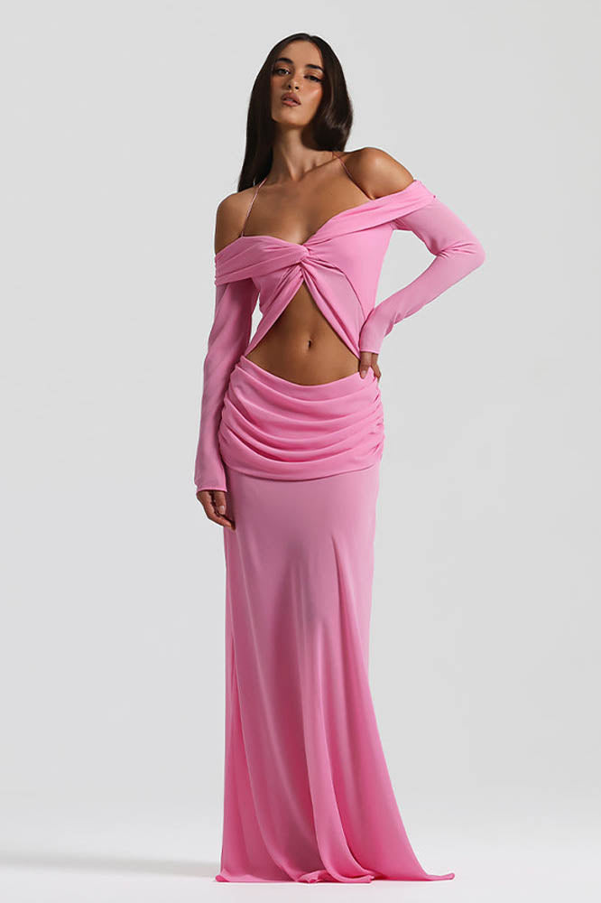 Moonlit Grace Off-Shoulder Dress