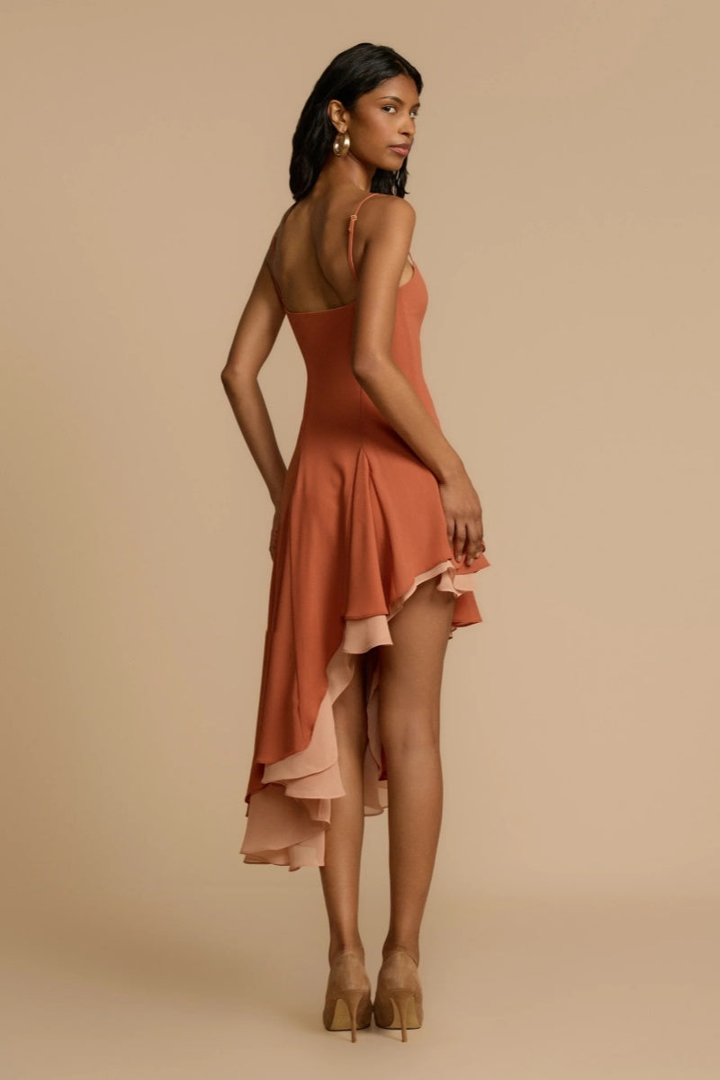 Dana  Peach Mini Dress