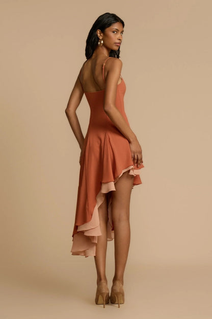Dana  Peach Mini Dress