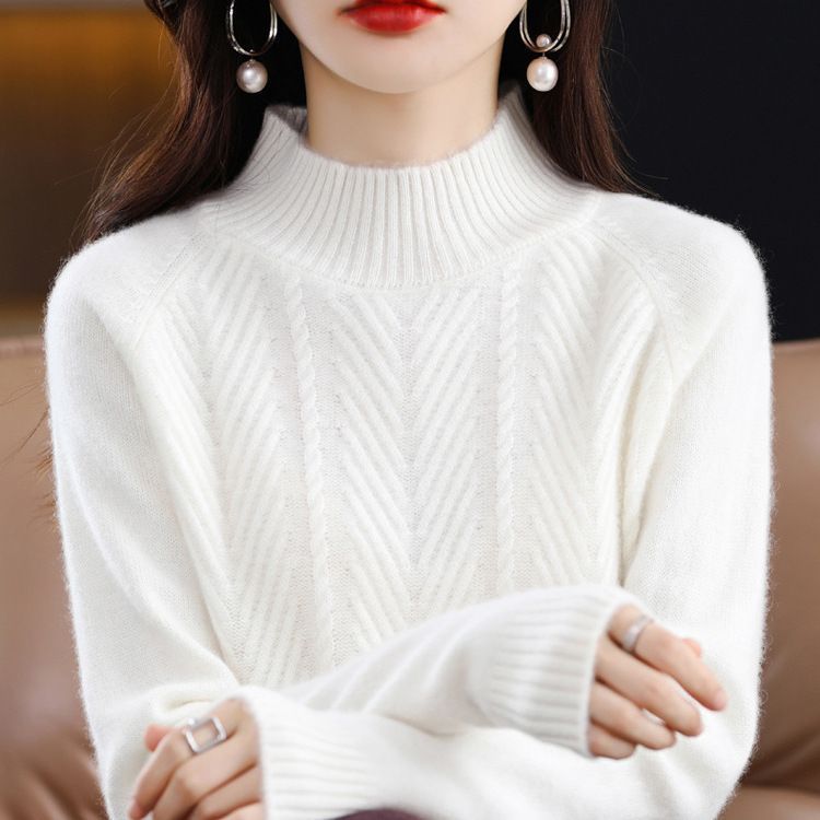 Half Turtleneck Thick Loose Pullover Women's Sweater