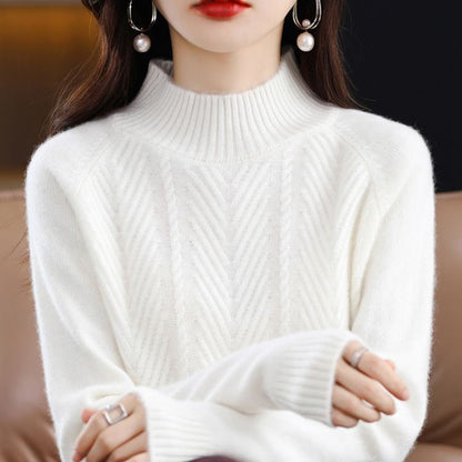 Half Turtleneck Thick Loose Pullover Women's Sweater