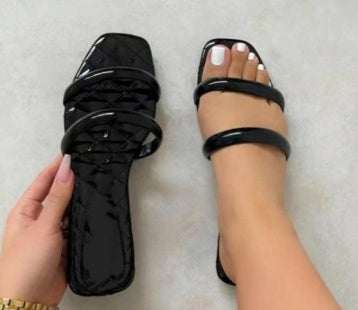 Women's Sandals And Slippers For Women's Outer Wear Solid Color Flat-bottomed Sandals And Slippers For Women