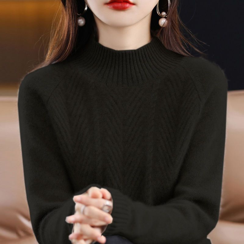 Half Turtleneck Thick Loose Pullover Women's Sweater