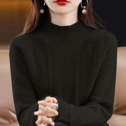 Half Turtleneck Thick Loose Pullover Women's Sweater