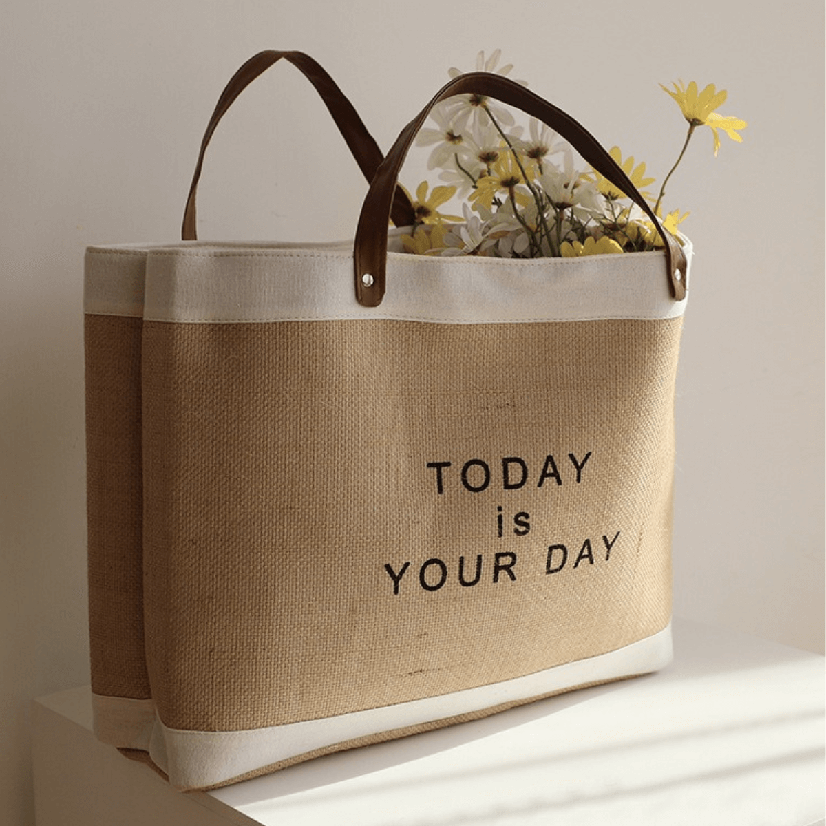 Raw Linen Beach Bag