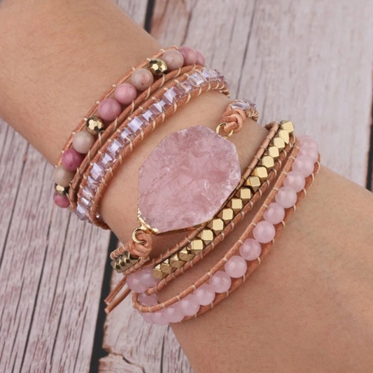 Bohemian Rose Quartz Bracelet