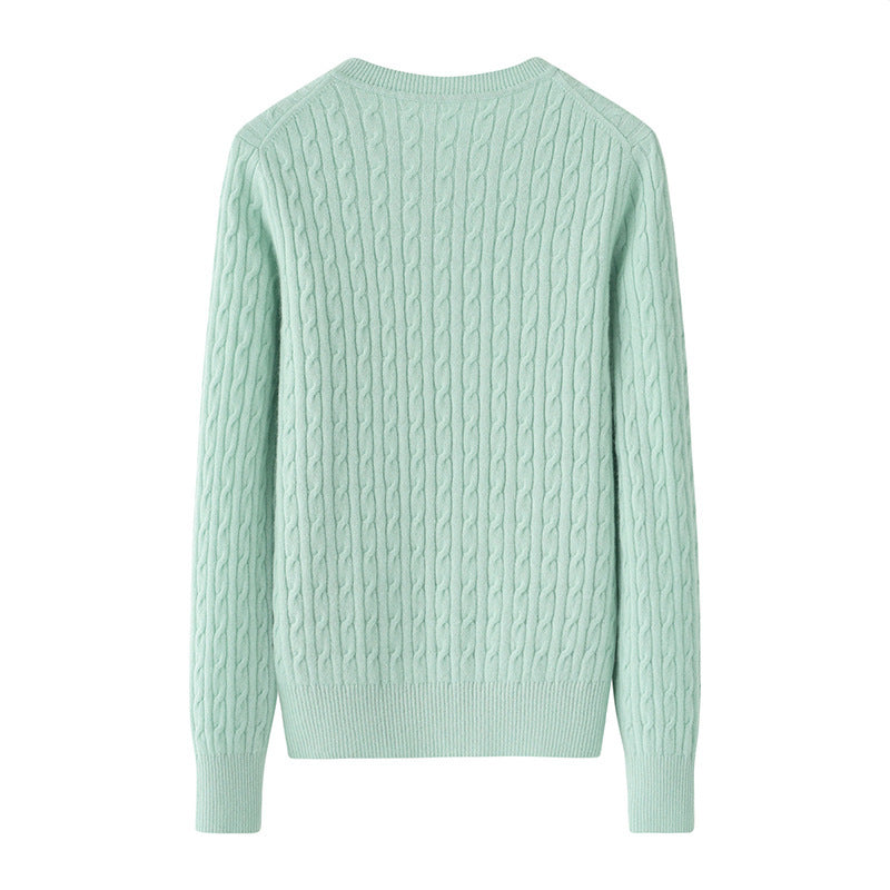 Round Neck Sweater Women's Pure Cashmere Sweater